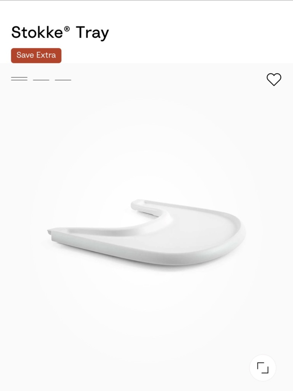 Stokke White Tray - Universal Feed Tray for Kids